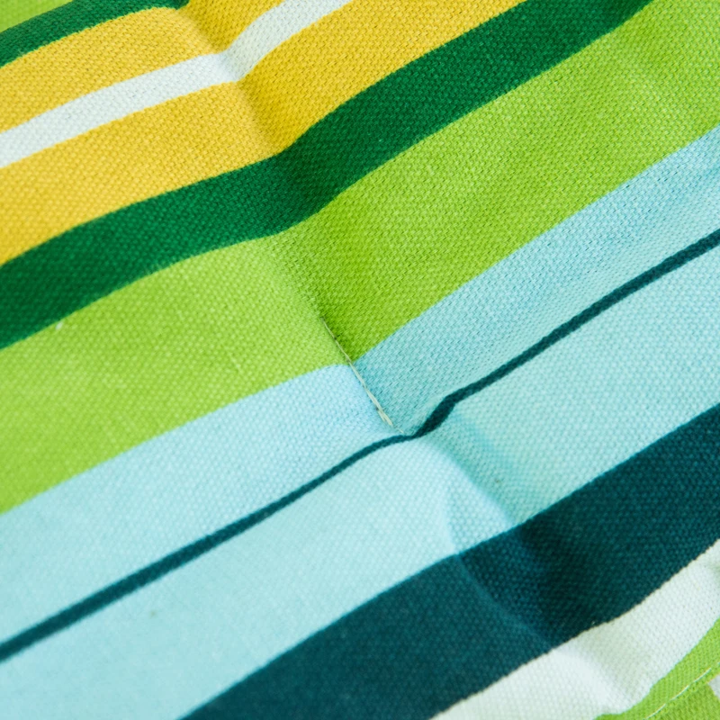 Outsunny Hamaca Colgante de Jardín para 2 Personas Hamaca Ecológico para Camping con Almohada Carga de 180 kg Rayas Azules y Verdes 3,4x1,4m