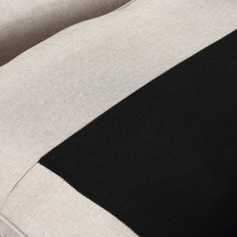 HOMCOM Poltrona Moderna in Tessuto con Piedini in Legno per Camera e Soggiorno, 90x72x91cm, Beige