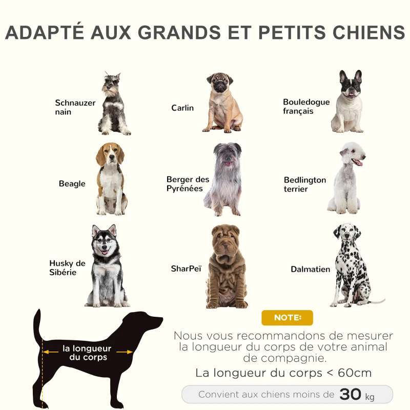 PawHut Lit sur pieds lit pour chien chat lit de camp lit surélevé animaux grand confort tissu Oxford textilène micro-perforé métal 92L x 76l x 18H cm café