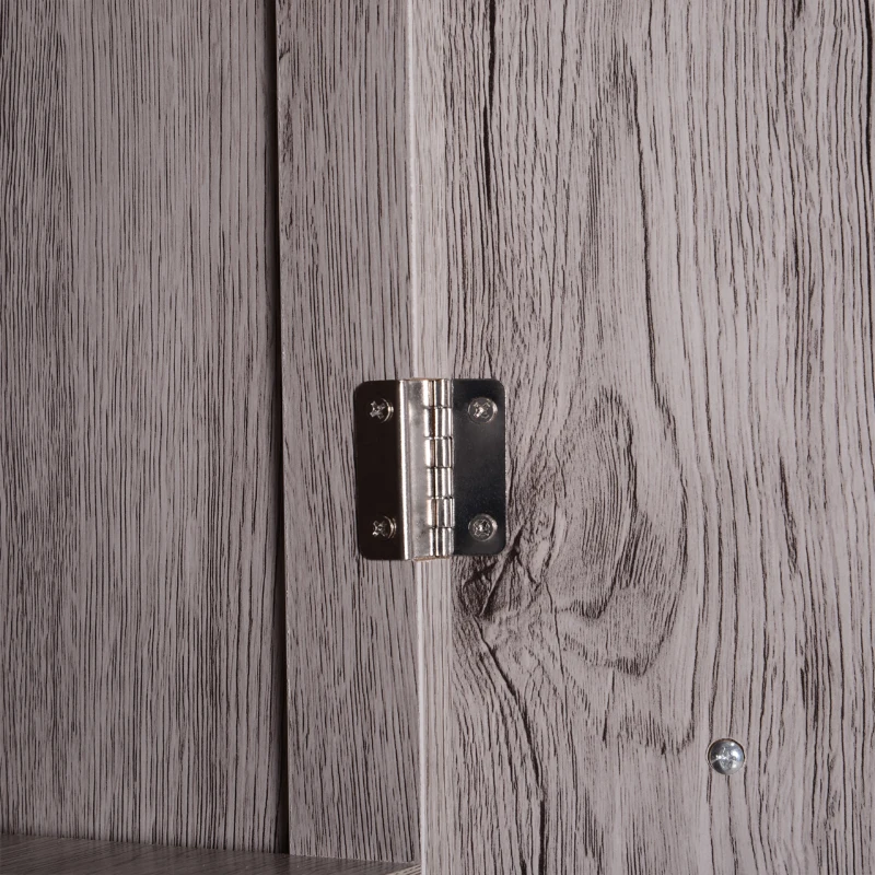 kleankin Columna de Baño Mueble Alto y Estrecho con Estantes Abiertos y 2 Armarios 30x32x172,5 cm Madera Grisácea