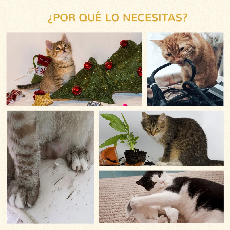 PawHut Árbol Rascador para Gatos de 104 cm Rascador para Gatos con Plataformas Refugio Postes de Sisal y Bola 48x48x104 cm Gris