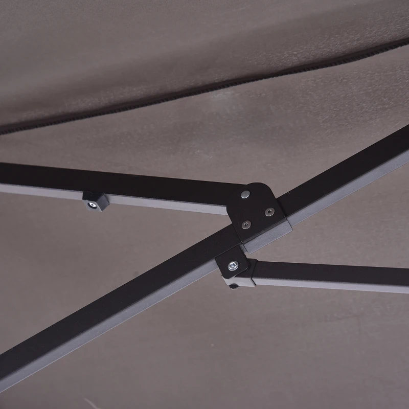 Outsunny 4.6m Garden Parasol Double-Sided Sun Umbrella Patio Market Shelter Canopy Shade with Weight Base, Grey