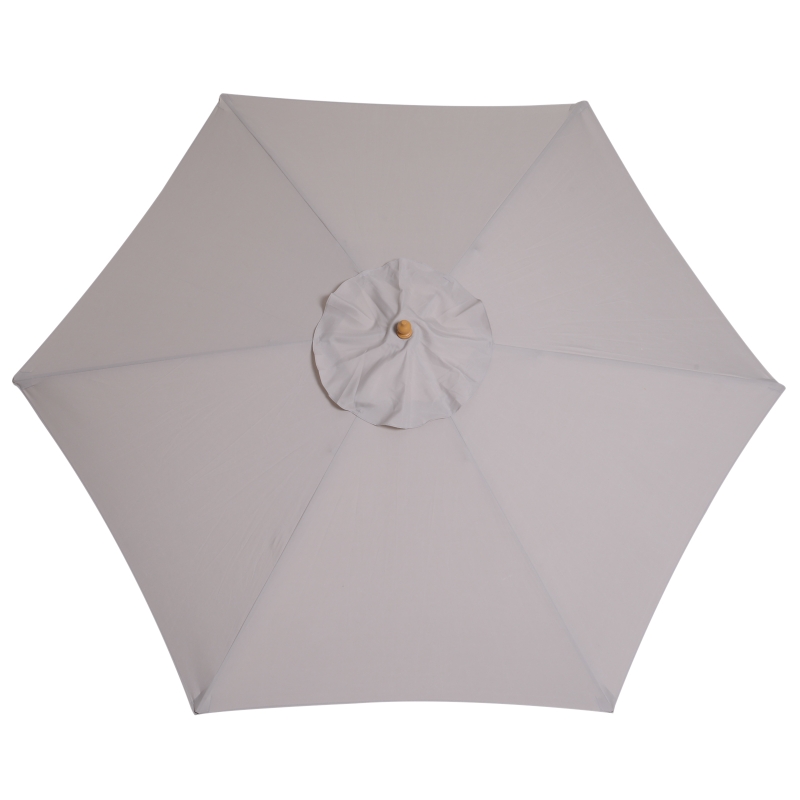 Outsunny Sonnenschirm Ø 250 cm, Sonnenschirm mit Seilzugmechanismus Balkonschirm Strandschirm aus Bambus windfest Marktschirm Sonnenschutz für Balkon Terrasse Garten, Grau