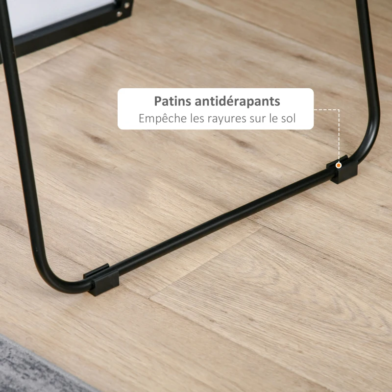 HOMCOM Miroir sur toute la longueur à suspendre ou à pencher contre un mur 48,5 x 160 cm noir