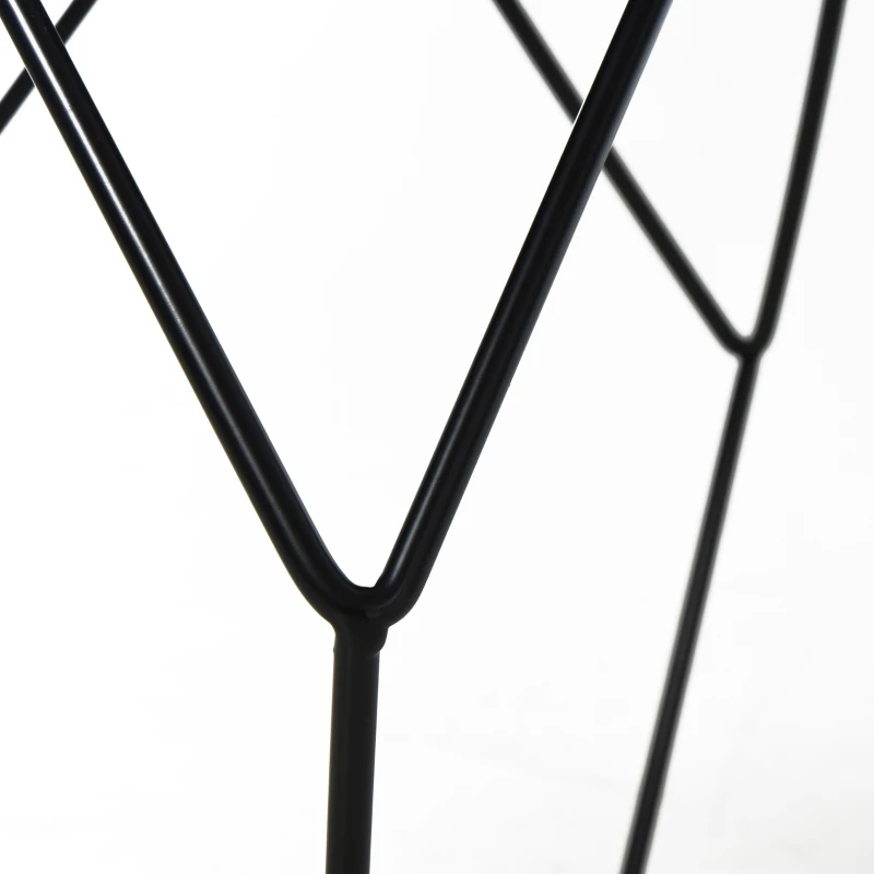 HOMCOM Mesa de Centro Metálica Mesita Auxiliar Redonda para Comedor Sala de Estar 51x51x44 cm Negro