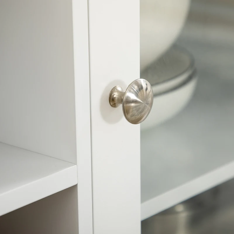 HOMCOM Aparador de Cocina con 3 Cajones Botellero y Soporte para Copas Mueble Auxiliar Estilo Moderno 120x40x87cm Blanco