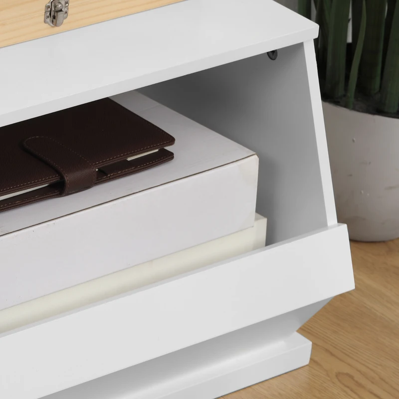 HOMCOM Meuble 2 casiers bacs de rangement en MDF - dim. 90L x 36l x 35H cm -blanc