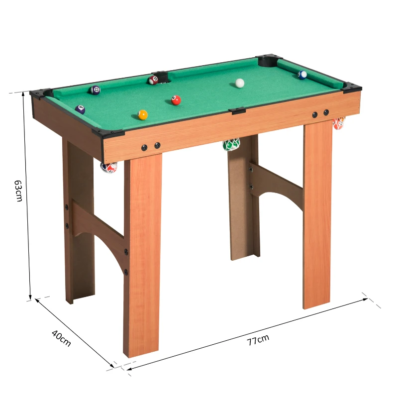 HOMCOM Mini table de billard sur pied avec accessoires bois MDF velours 77 x 40 x 63 cm