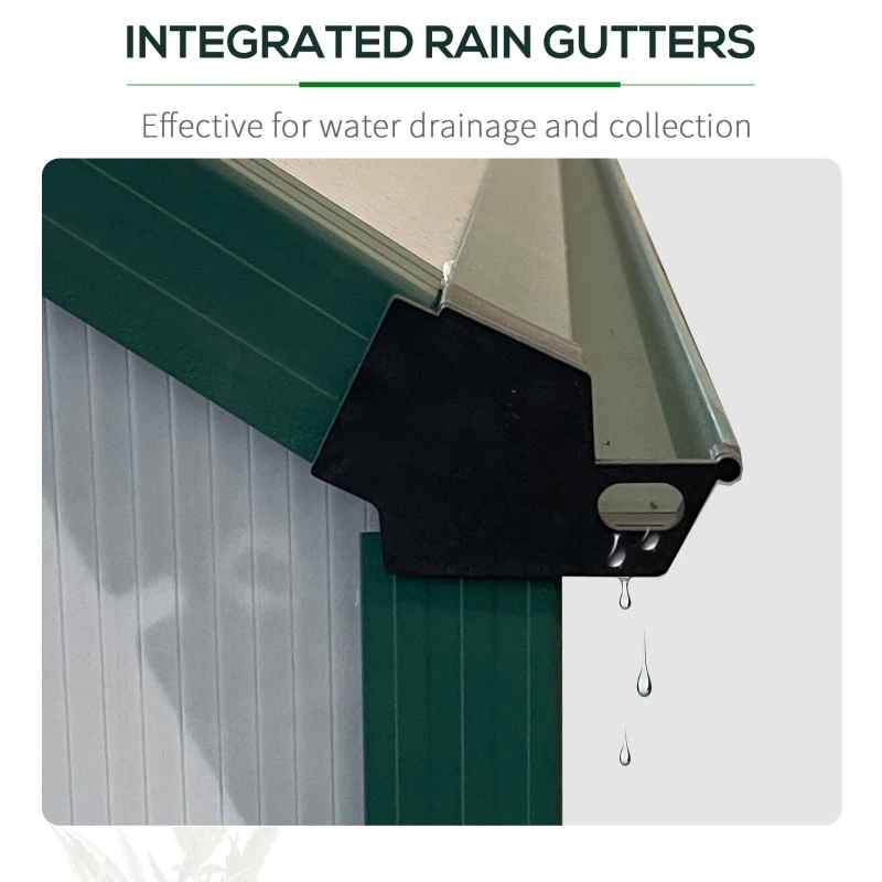 Outsunny Serra da Giardino in Policarbonato, Metallo e Alluminio, Anti-UV e Antivento, 244x500x216cm, Verde