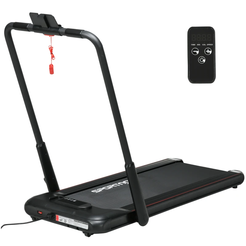 SPORTNOW 2 en 1 Cinta de Correr Plegable Cinta de Andar Velocidad 12 km/h Superficie de Carrera 36x105 cm 135x65x106 cm Negro