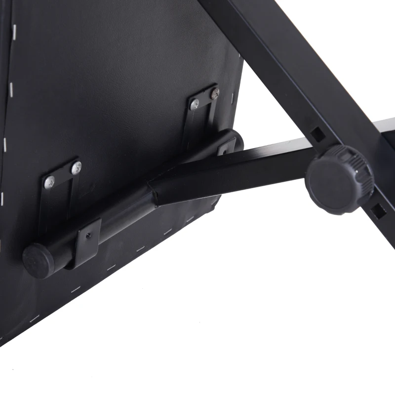 HOMCOM Foldable Keyboard Stool Padded Seat X Frame Chair Adjustable Height Piano Bench Black