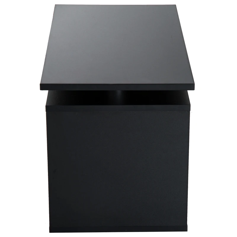 HOMCOM Table basse contemporaine design géométrique carré rectangulaire 77L x 40l x 44H cm noir mat