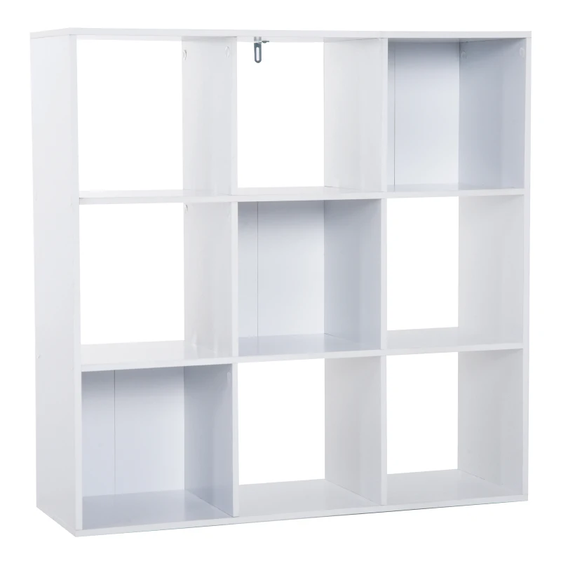 Meuble de rangement contemporain cubes 9 casiers 91L x 30l x 91H cm blanc