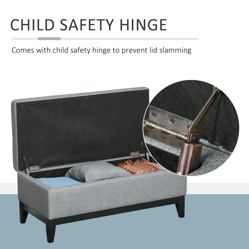 HOMCOM Cassapanca Imbottita con Contenitore Portaoggetti con Vassoio 107×50×44cm