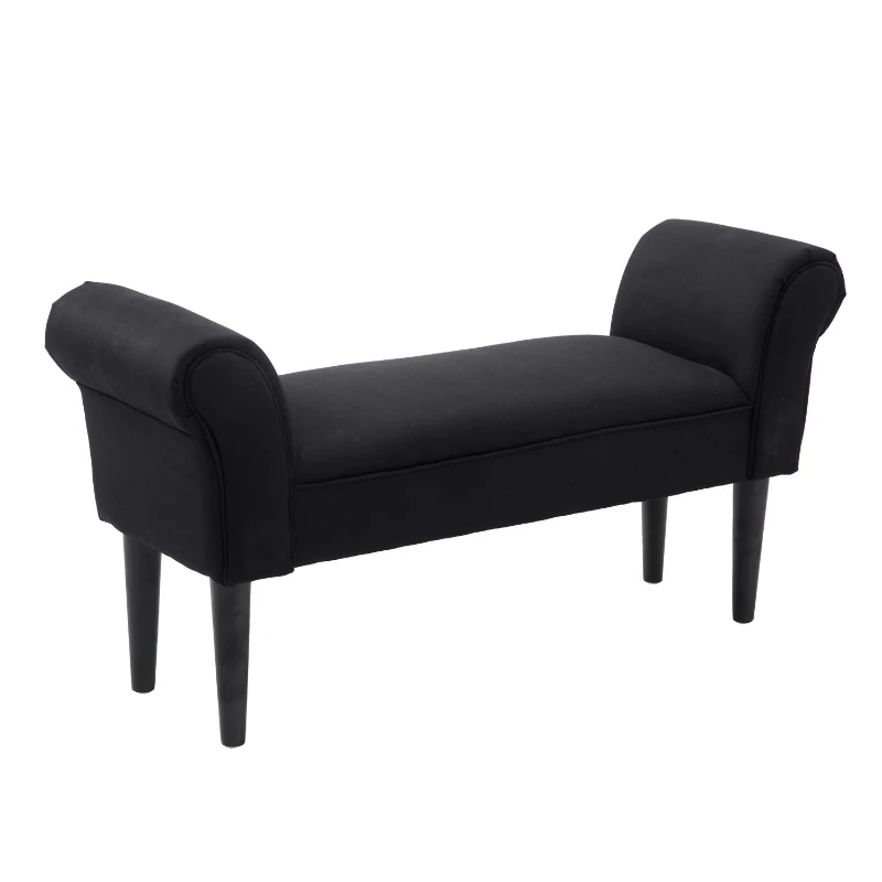 HOMCOM Sitzbank, Bettbank, zeitloses Design, weiche Polsterung, bis 130 kg, schwarz, 102 x 36 x 51 cm