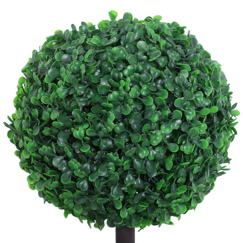 Outsunny Buis Artificiel topiaire Artificielle en Forme de Boules dim. Ø 30 x 112H cm Vert