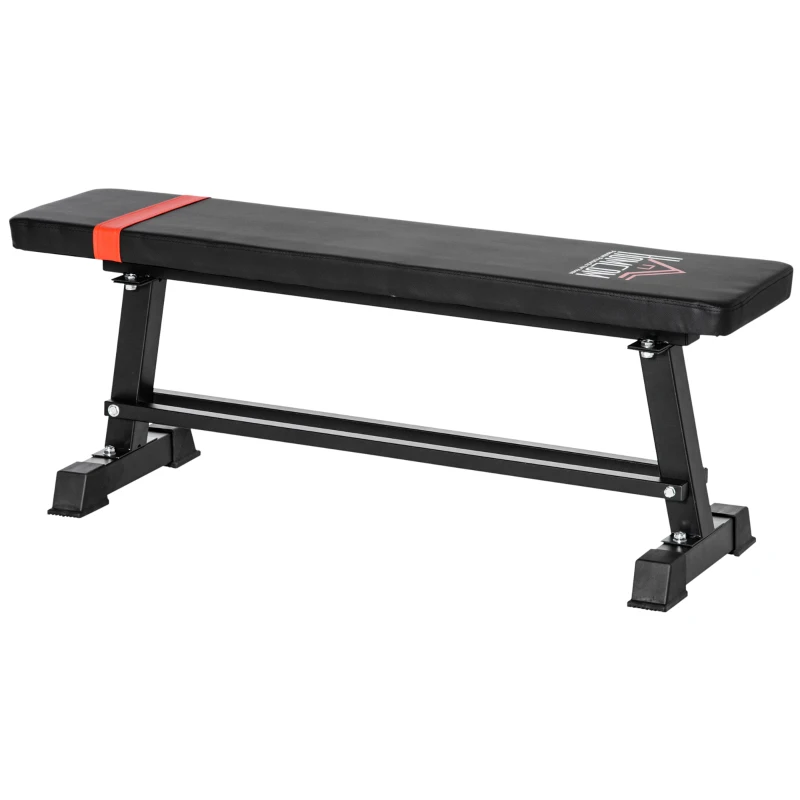 HOMCOM Multifunktion Hantelbank Kraftstation Gewicht bis 150 kg Trainingsbank Metall Kunstleder Schwarz 118 x 36 x 44 cm