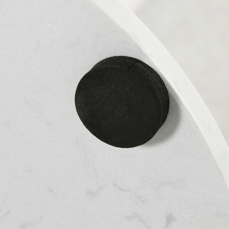 HOMCOM Appendiabiti da Terra Autoportante con 6 Ganci a Disco in Acciaio e Base in Ardesia, Bianco