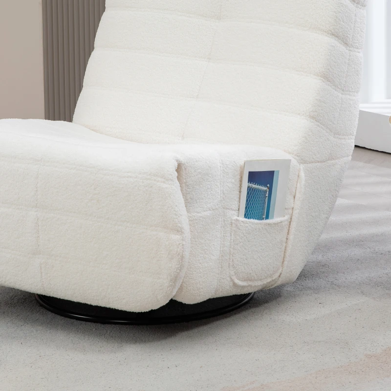 HOMCOM Sitzsack, verstellbar, belastbar bis 150kg, 84x104x87cm, Creme