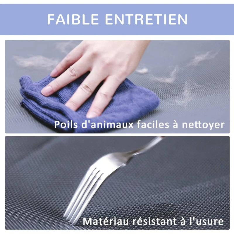 PawHut Lit sur pieds XXL pour chien chat lit de camp animal 92L x 76l x 18H cm bleu marine