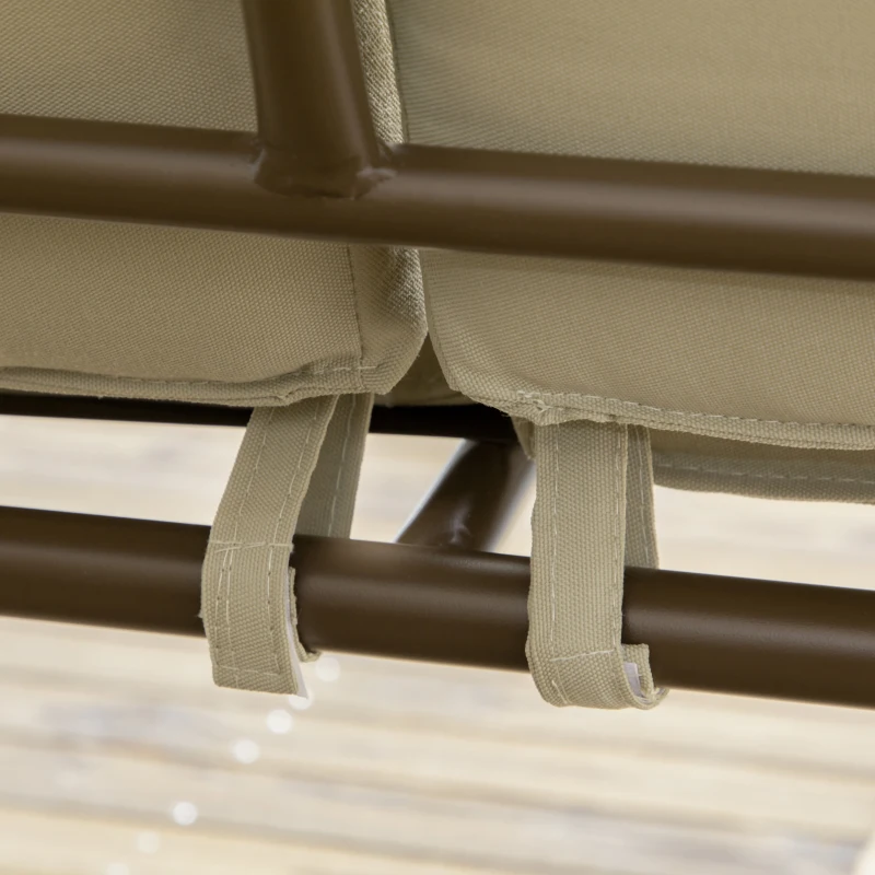 Outsunny Dondolo da Giardino 3 Posti in Acciaio con Tettuccio Inclinabile e Cuscini, 208x120x174 cm