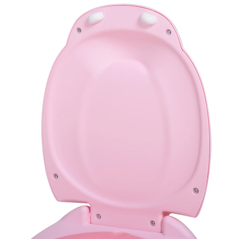 HOMCOM Vasino Per Bambini 6 Mesi-48 Mesi Antiscivolo Ippopotamo Rosa (40x30x23cm)