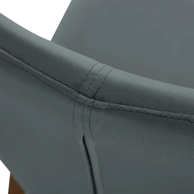 HOMCOM Lot de 2 chaises de Salle à Manger Chaise de Salon Pieds en métal 45 x 57 x 87 cm Gris