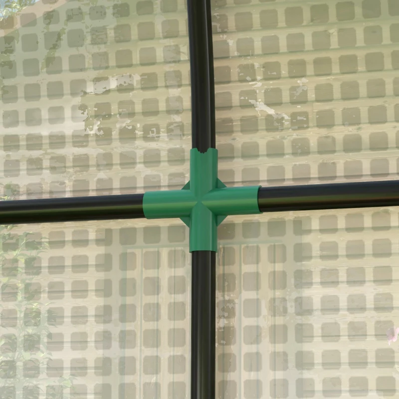 Outsunny Serra da Giardino da 2 m², 2 Porte Avvolgibili, Copertura in PE 140g/m² Anti-UV, 2x1x1.78m, Bianco