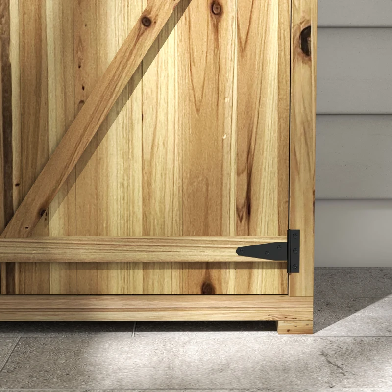 Outsunny Capanno Attrezzi a 3 Ripiani Rimovibili con Chiavistello, in Legno di Abete, 102x54x177 cm