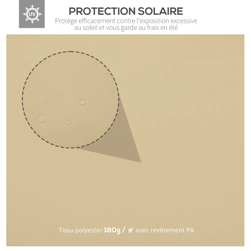 Outsunny Toile de rechange pour pavillon tonnelle tente 3 x 4 m polyester haute densité 180 g/m² beige