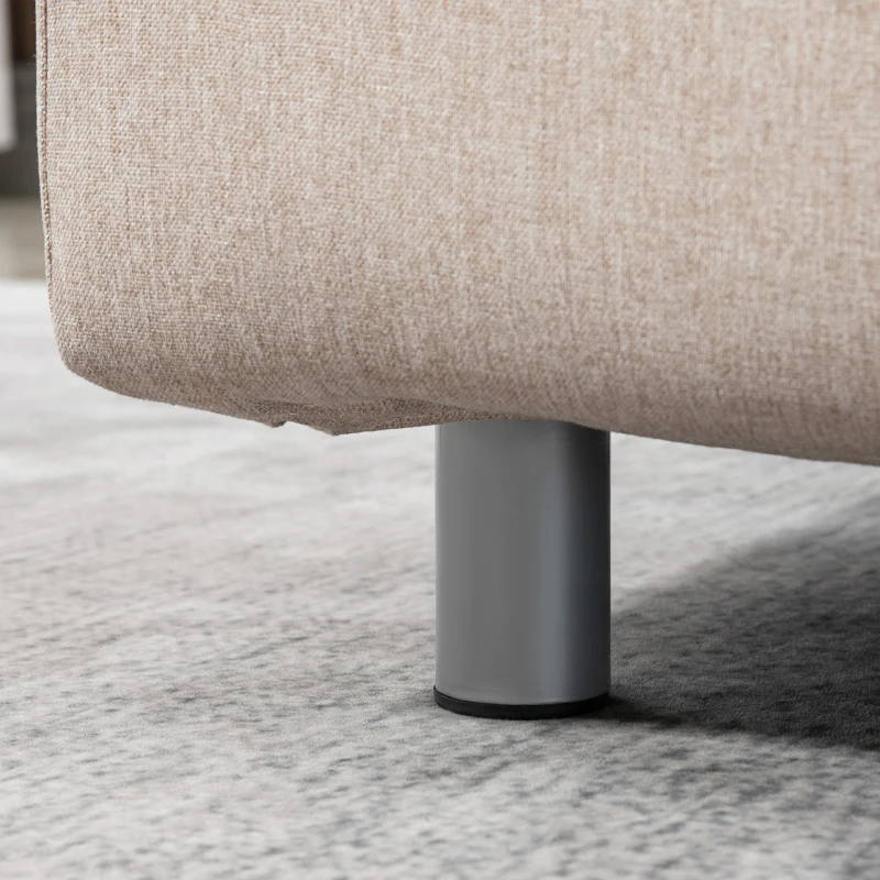 HOMCOM Divano Letto 2 Posti 3 in 1 Convertibile in Poltrona Reclinabile e 4 Cuscini, 102x82x81 cm, Beige