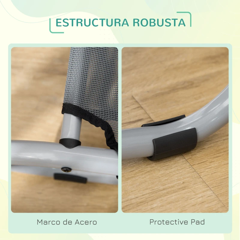 PawHut Cama Elevada para Perros Pequeños Medianos Cama para Mascotas con Tela de Malla Transpirable Marco Curvo de Acero para Interior Exterior 110x65x20 cm Gris