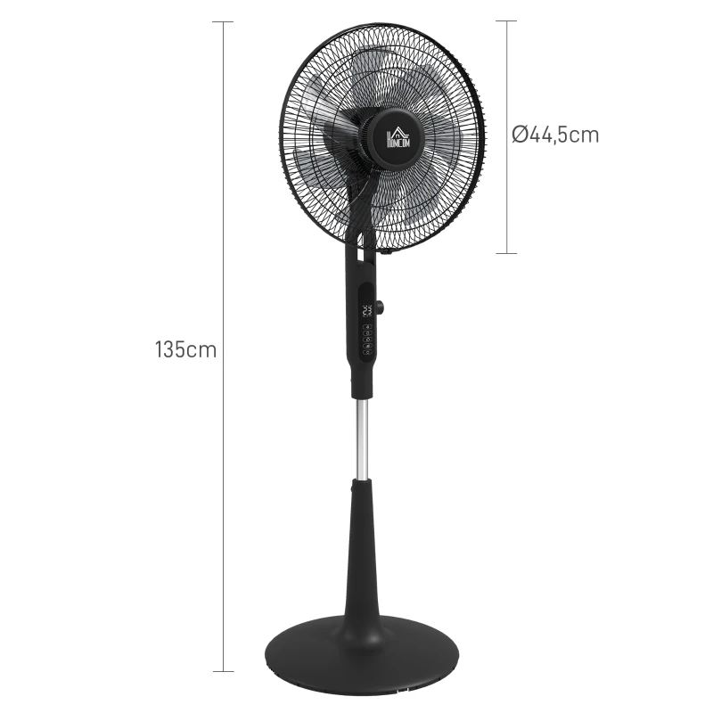 HOMCOM Ventilateur sur pied Ø 42cm 40W 3 modes 28 vitesses, fonction anti-moustique, hauteur réglable oscillant 75° noir