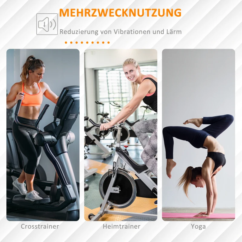 HOMCOM Bodenschutzmatte für Fitnessgeräte rutschfest Fitnessmatte 6 mm Dicke Unterlegmatte Sportmatte Multifunktionsmatte für Yoga Laufband Heimtrainer Yogamatte Bodenmatte 180x90 cm Schwarz