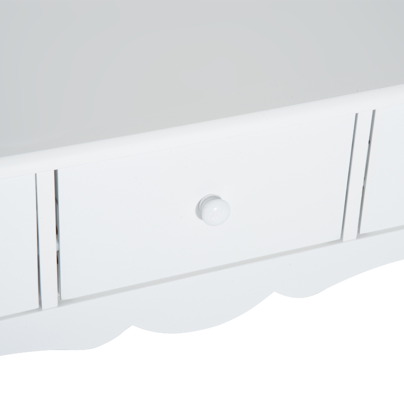 HOMCOM Konsolentisch, Beistelltisch, Dekotisch, Konsole Schubladentisch, MDF, Weiß, 100 x 32 x 85 cm