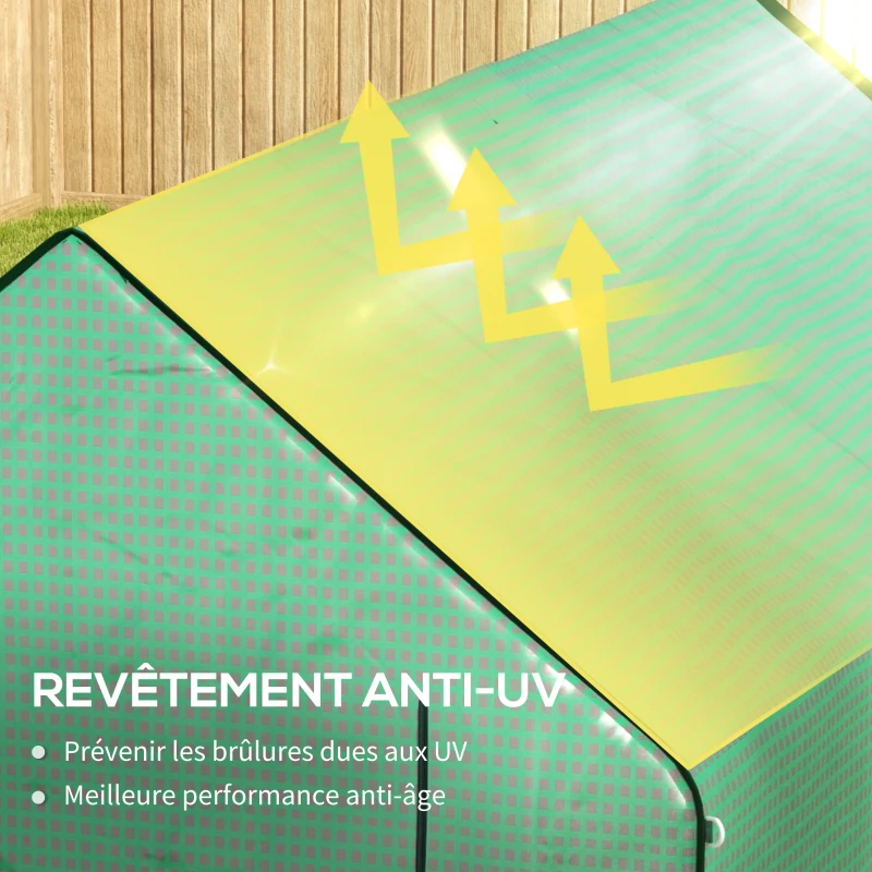Outsunny Bâche de remplacement pour serre de jardin 140 x 213 x 190 cm avec fenêtre, porte anti-UV pour le jardin - Vert