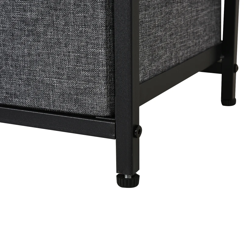 Armario Ropero Abierto Almacenaje Hecho de Metal Plegable con 5 Cajones Extraíbles Apto para Salón Oficina Dormitorio Estudio con Barra para Colgar Estilo Moderno Negra Gris 83x28x175cm