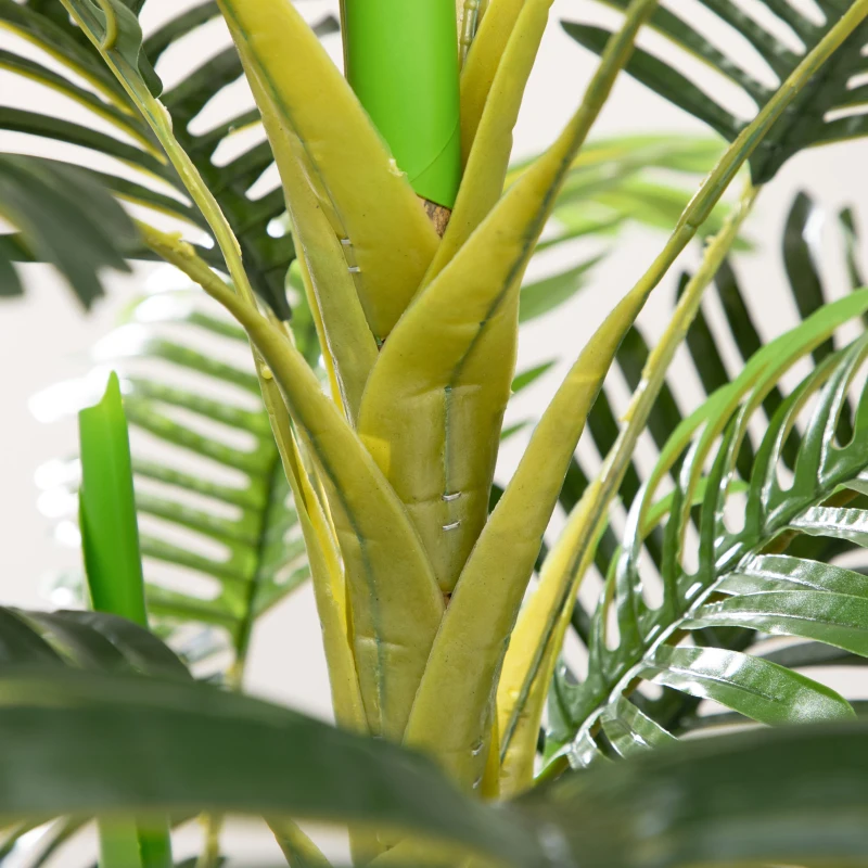 HOMCOM Palmera Areca Artificial 190cm Árbol Artificial con 30 Hojas Decoración de Interior y Exterior Ø19,5x190 cm Verde