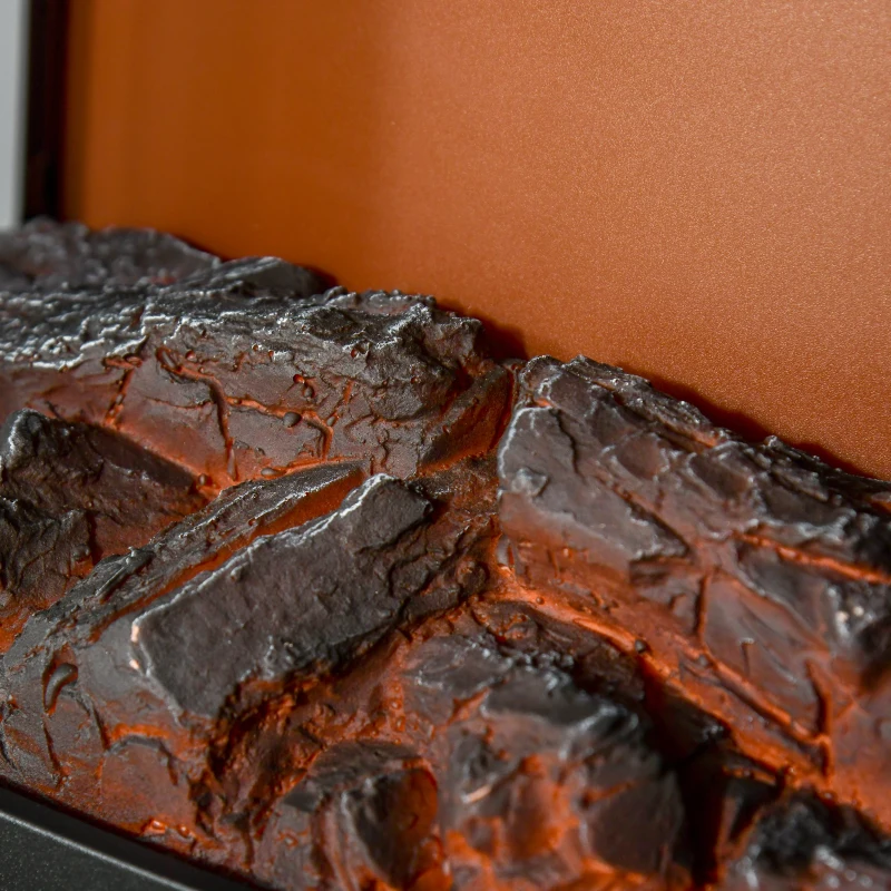 HOMCOM Chimenea Eléctrica 900W/1800W con Efecto de Llama Temperatura Ajustable y Protección Sobrecalentamiento Negro