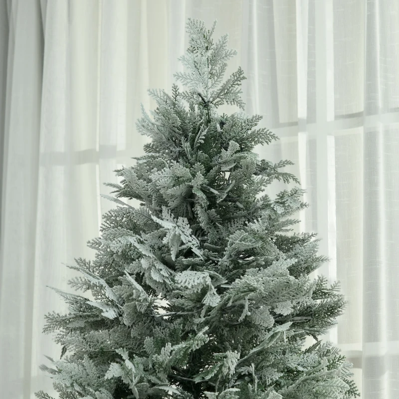 HOMCOM Árbol de Navidad Artificial 180 cm con 300 Luces LED Blancas Cálidas con 577 Ramas Apertura Automática Base Plegable