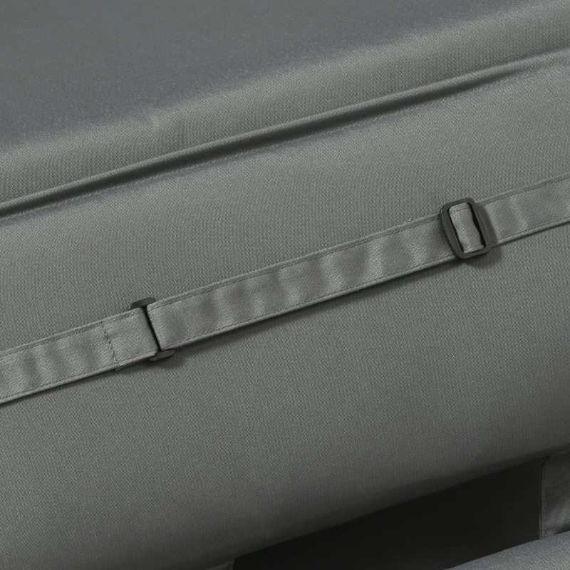 Outsunny Garden Sun Lounger Cushion Replacement Soft Sunbed Reclining Chair Relaxer Pad with Pillow, Cushion ONLY - Grey