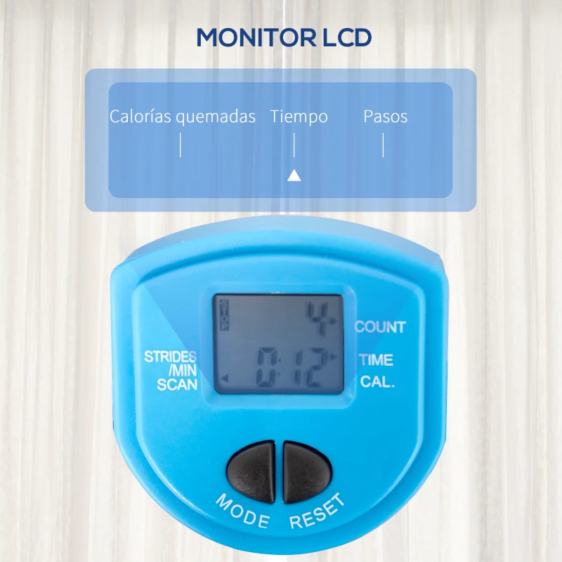 HOMCOM Stepper Fitness con Manillar Altura Ajustable Pantalla LCD Cintas y Pedales Antideslizantes 55x53x118-128 cm Negro