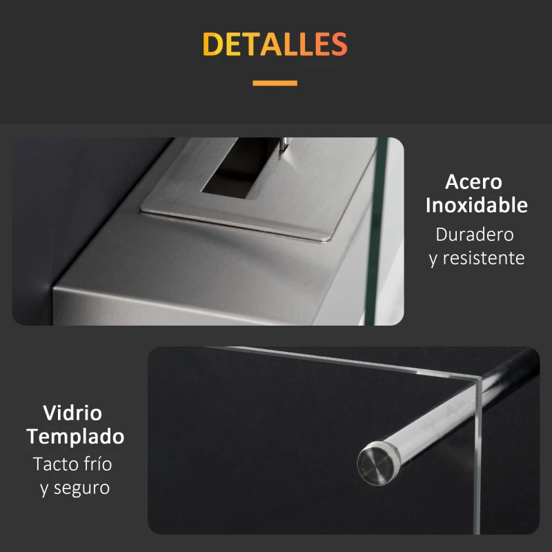 HOMCOM Chimenea de Bioetanol de Pared 60x22x40 cm Capacidad de 1,5L Combustión de 3 Horas para Salón Dormitorio Negro