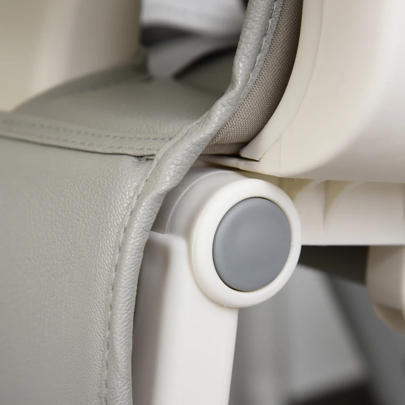 HOMCOM Trona para Bebé Evolutiva Ajustable y Plegable con Doble Bandeja Trona Portátil de +6 Meses Reclinable con 2 Ruedas y Frenos 55x80x104 cm Gris