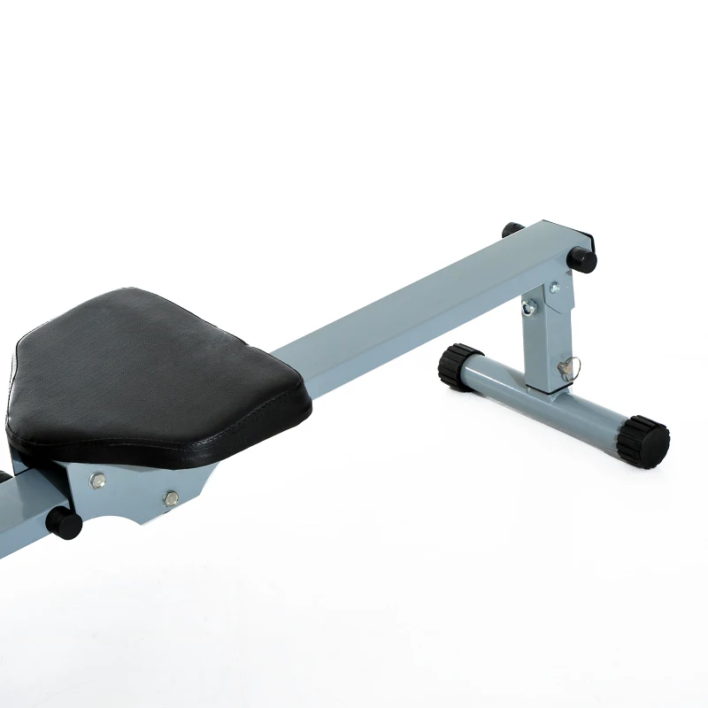 HOMCOM Rameur hydraulique à 12 niveaux de résistance, rameur d'appartement avec écran LCD, pédale antidérapante, charge 100 kg, pour maison, salle de gym, l'équipement d'entraînement d'intérieur, noir(m-8)