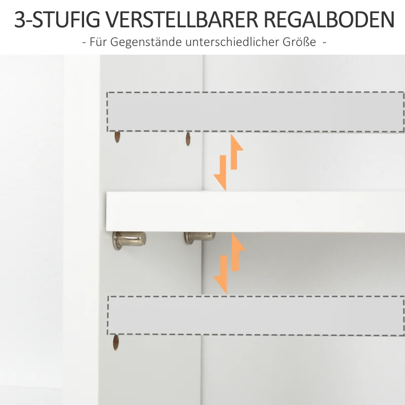 HOMCOM Badschrank Küchenschrank Hängeschrank Badezimmerschrank Badregal Wandschrank vestellbarer Einlegeboden 3 x Fach Holz Weiß 53 x 14,5 x 50,5 cm