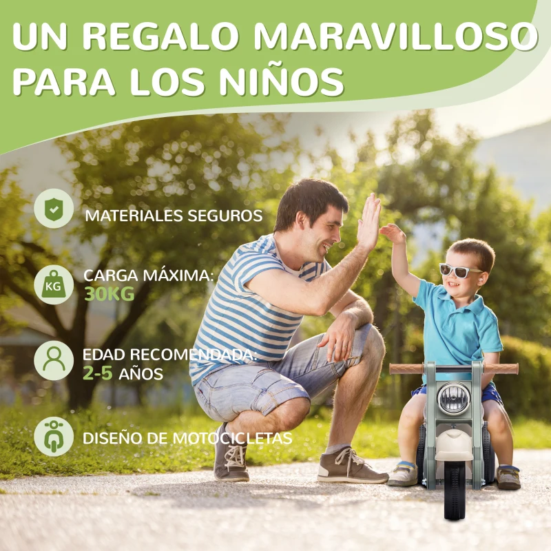 AIYAPLAY Moto Correpasillos para Niños de +2 Años con Música Burbujas Carga 30 kg 80x35,5x42 cm Crema