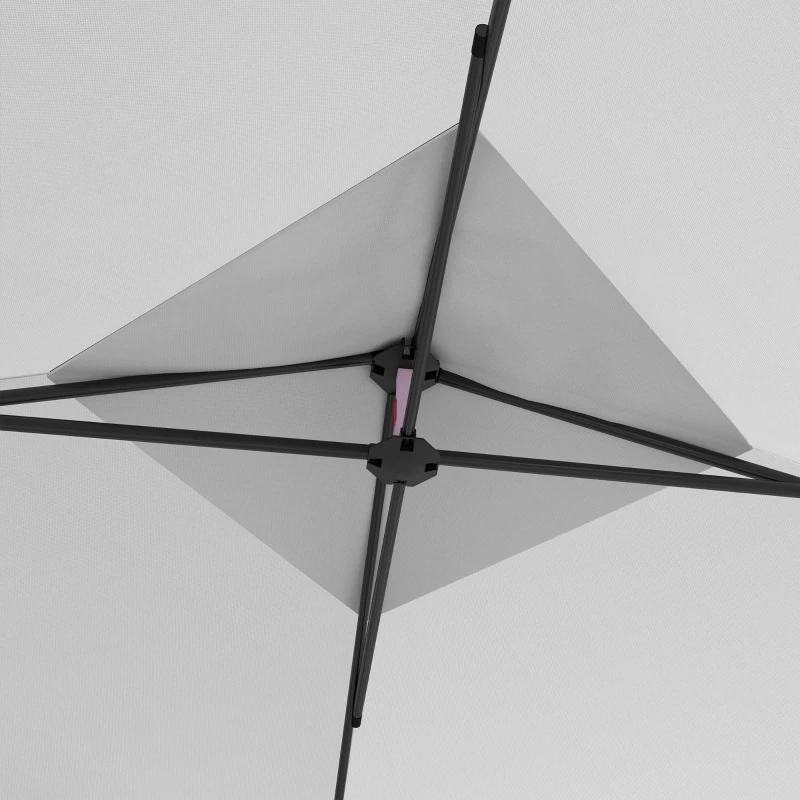 Outsunny Gazebo da Giardino 3x3 m ad Altezza Regolabile su 3 Livelli, in Poliestere e Acciaio, Bianco