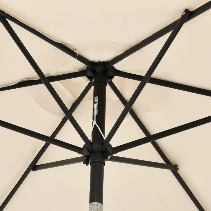 Outsunny Set da Giardino 8 Pezzi con Sedie, Ombrellone e Tavolo con Piano in Vetro