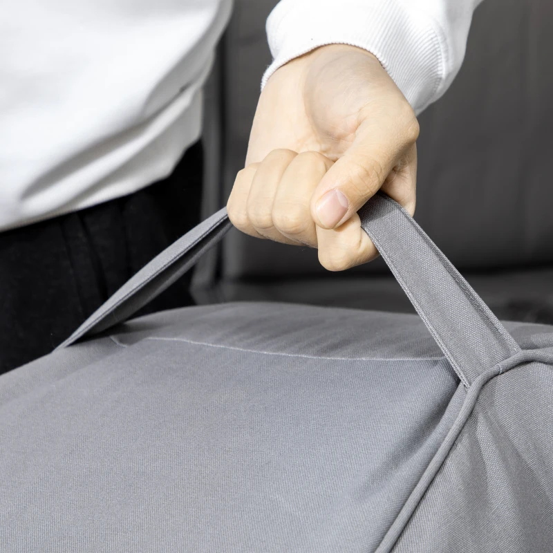 Outsunny Hocker, Ottomane, aufblasbar, waschbarer Bezug, bis 150 kg belastbar, dunkelgrau, 80 x 80 x 37 cm